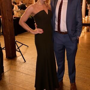 Revelry Deep Olive Crepe Estelle Dress